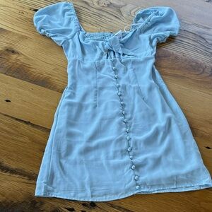 Princess Polly Light Blue Textured Dress - Size 4